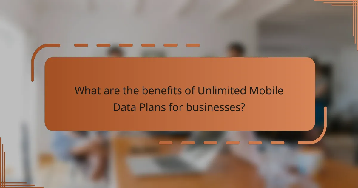 What are the benefits of Unlimited Mobile Data Plans for businesses?