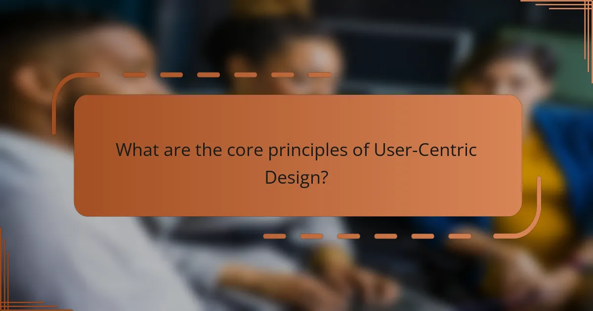What are the core principles of User-Centric Design?
