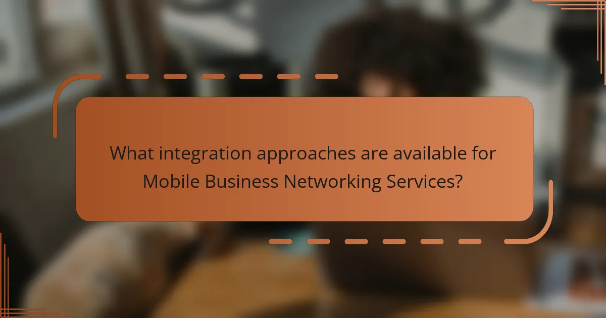 What integration approaches are available for Mobile Business Networking Services?
