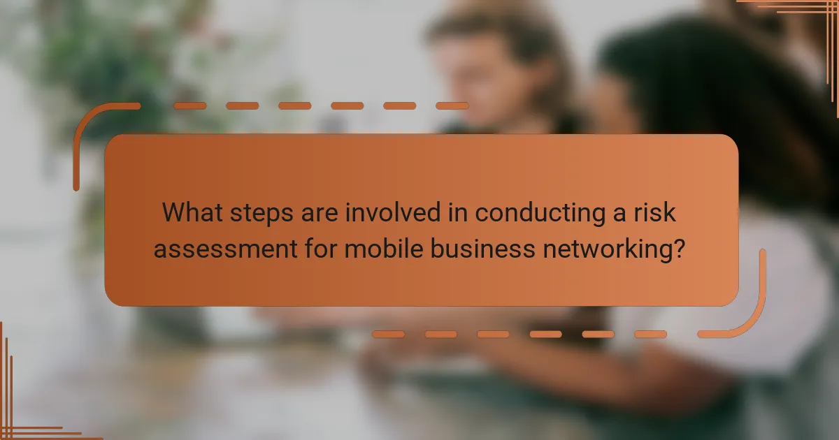 What steps are involved in conducting a risk assessment for mobile business networking?